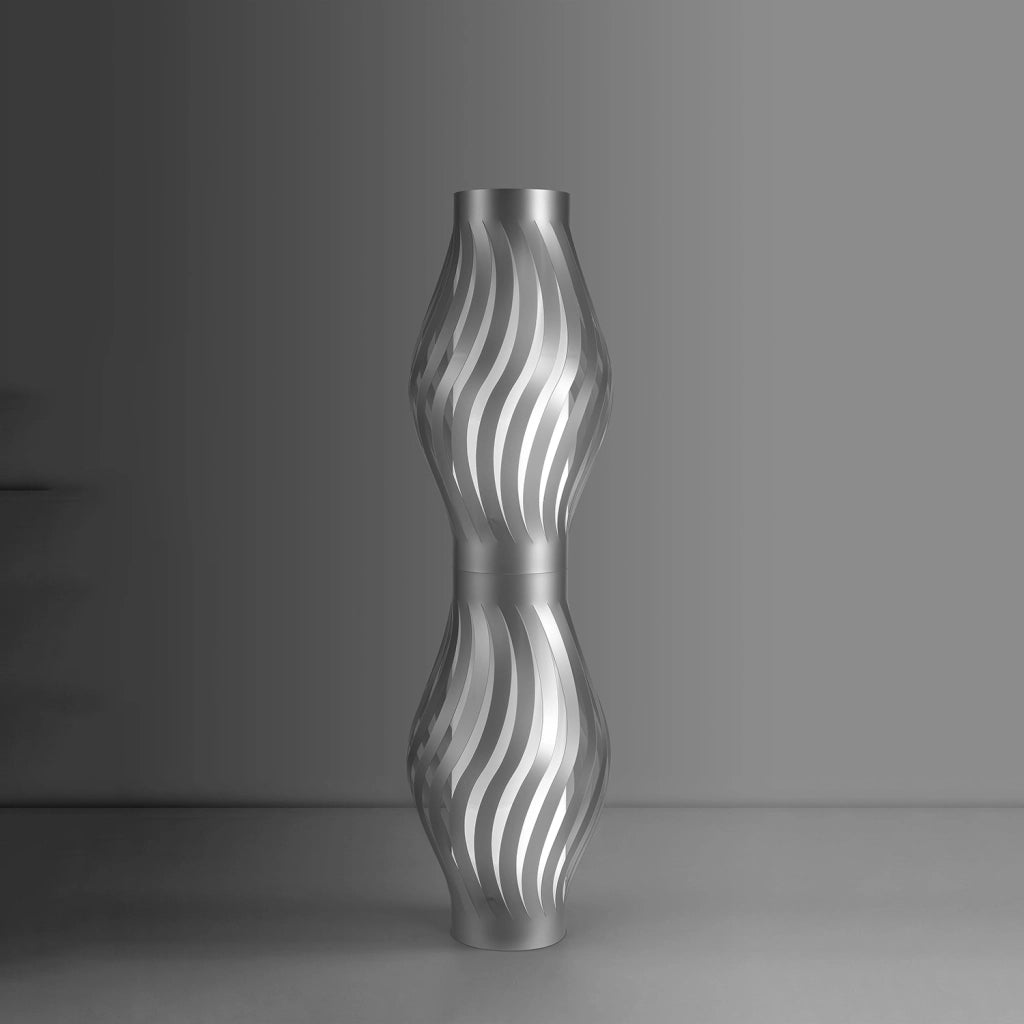 Piantana Moderna Helios Polilux ® Argento 2 Luci E27 H123Cm