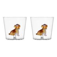 Bicchiere tumbler Dog Golden retriever set 2 pezzi