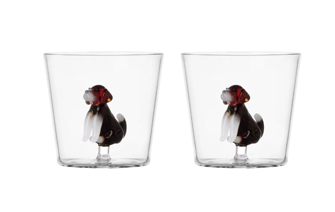 Bicchiere tumbler DOG English foxhound set 2 pezzi