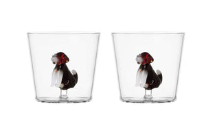 Bicchiere tumbler DOG English foxhound set 2 pezzi