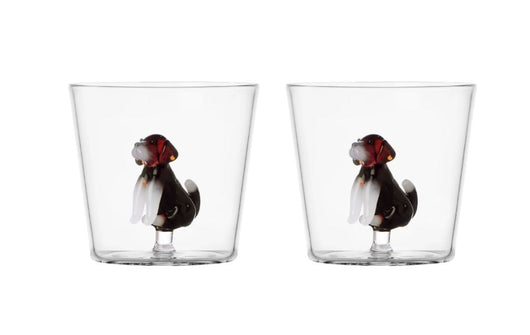 Bicchiere tumbler DOG English foxhound set 2 pezzi
