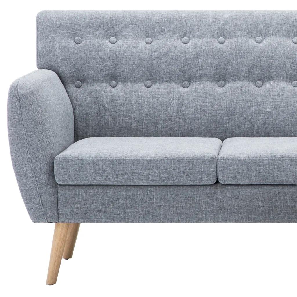 Divano a L Rivestito in Tessuto 171,5x138x81,5 cm Grigio Chiaro 247024