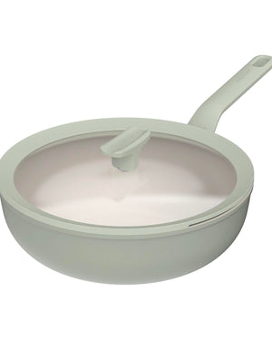 Padella wok antiaderente con coperchio balance sage verde salvia 28 cm