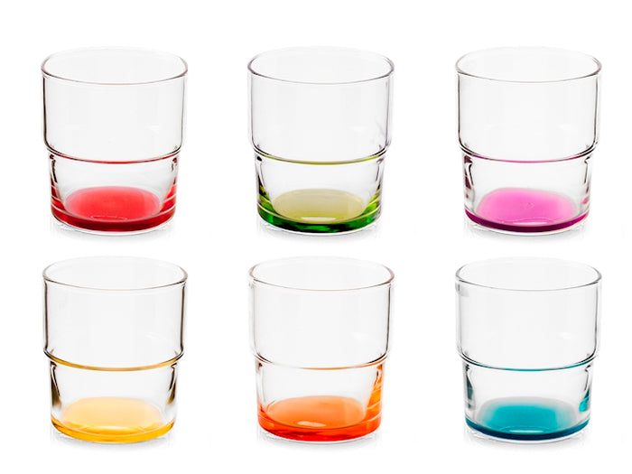 Confezione 6 bicchieri Hill vtr colorato
