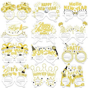 Bracciale da Festa per Foto 2026 - 24 pezzi - Festa Papier - Anno Nuovo Felice - Accessori per Foto - Bianco Oro