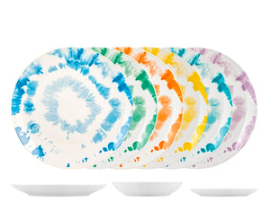 Servizio 18 pezzi tavola tie & bright in porcellana decorata