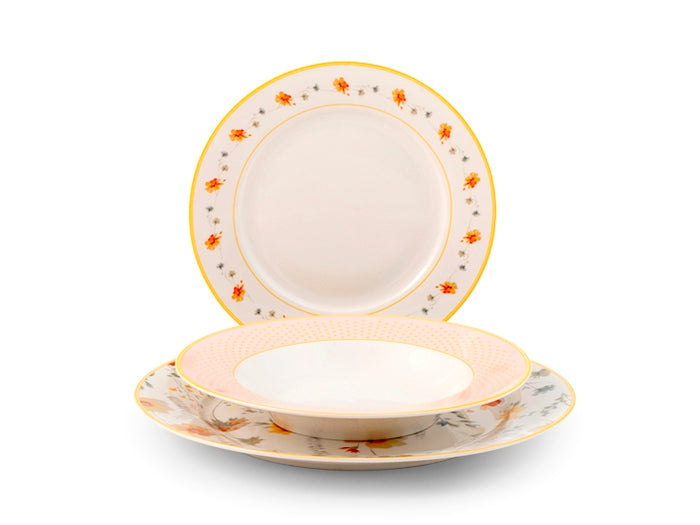 Servizio 18 pezzi tavola amelie new bone china decorato