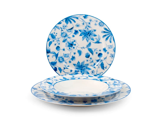 Servizio 18 pezzi tavola blue arbor new bone china decorato