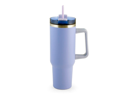 Mug termico lilla in acciaio con cannuccia lt 1.2