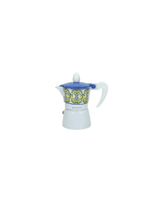 Caffettiera citrus blu una tazza alluminio