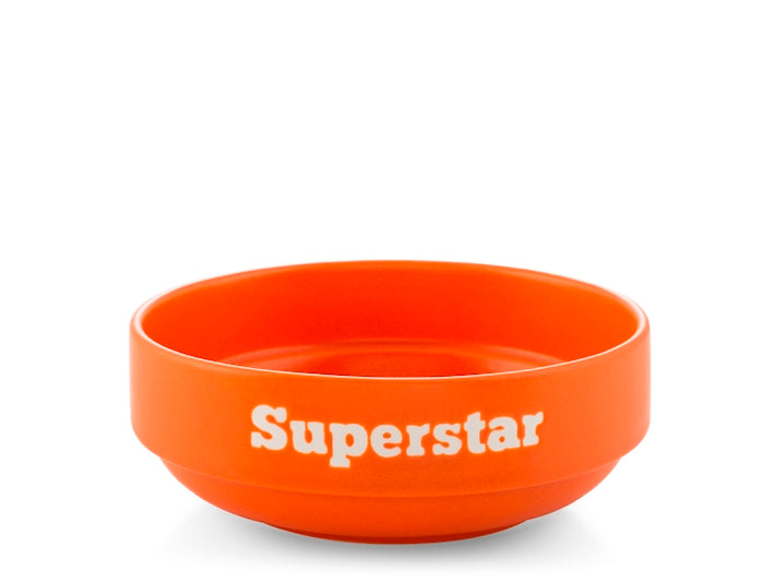 Coppetta in Ceramica Arancione 13 cm  Scritta "Superstar"