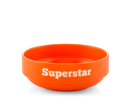 Coppetta in Ceramica Arancione 13 cm  Scritta "Superstar"