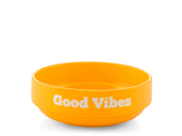 Coppetta in Ceramica gialla 13 cm  Scritta "Good vibes"