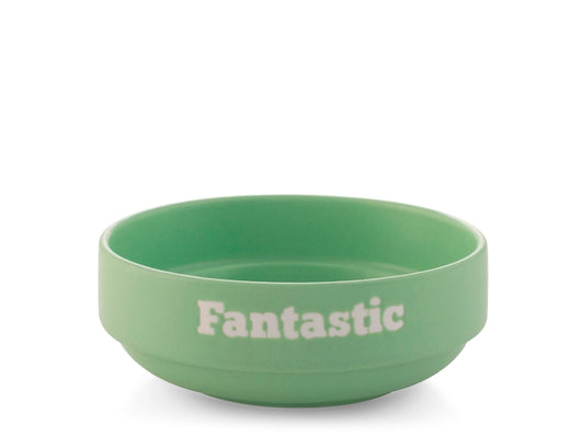 Coppetta in Ceramica verde 13 cm  Scritta "Fantastic"