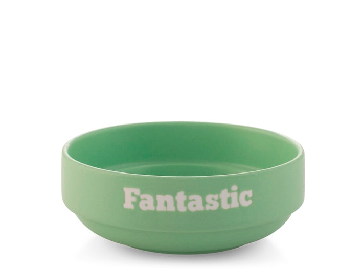 Coppetta in Ceramica verde 13 cm  Scritta "Fantastic"