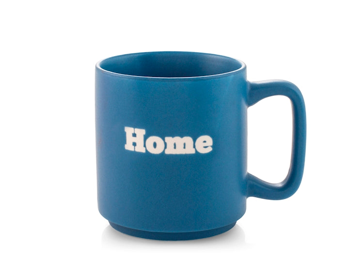 Tazza in Ceramica blue con Scritta "Home"  Capacità 320 cc