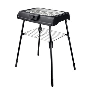 Barbecue regolabile - con griglia scaldavivande e griglia cromata - nero Staylux 2200w