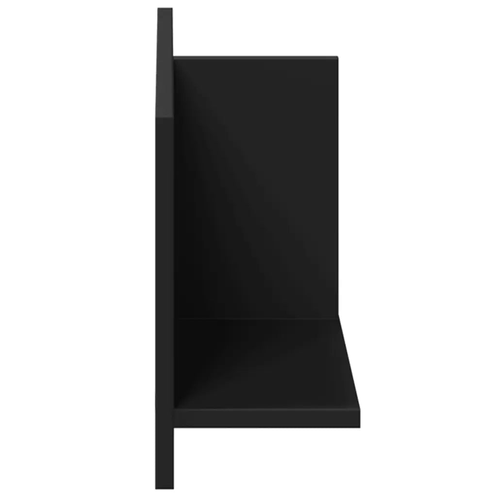 vidaXL Mobile a Parete 70x16,5x30 cm Nero in Legno Multistrato
