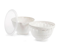 Contenitore colatutto in polipropilene con coperchio bianco cm18