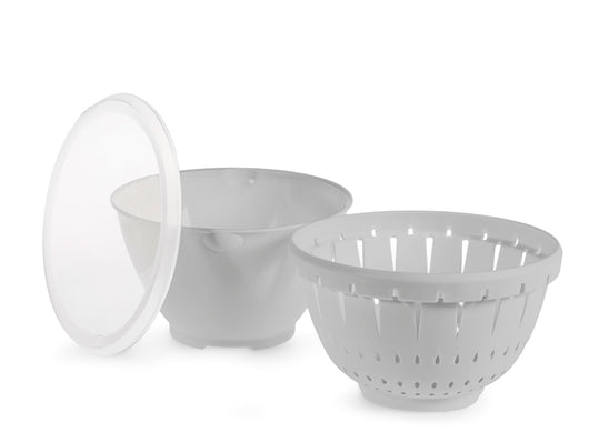 Contenitore colatutto in polipropilene con coperchio grigio cm18