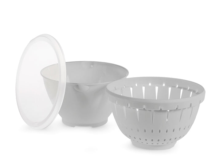 Contenitore colatutto in polipropilene con coperchio grigio cm18