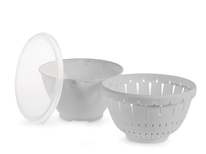 Contenitore colatutto in polipropilene con coperchio grigio cm18