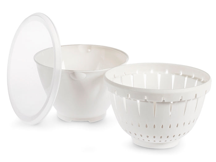 Contenitore colatutto in polipropilene con coperchio bianco cm22