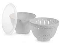 Contenitore colatutto in polipropilene con coperchio grigio cm22