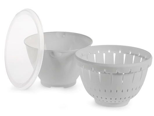 Contenitore colatutto in polipropilene con coperchio grigio cm22