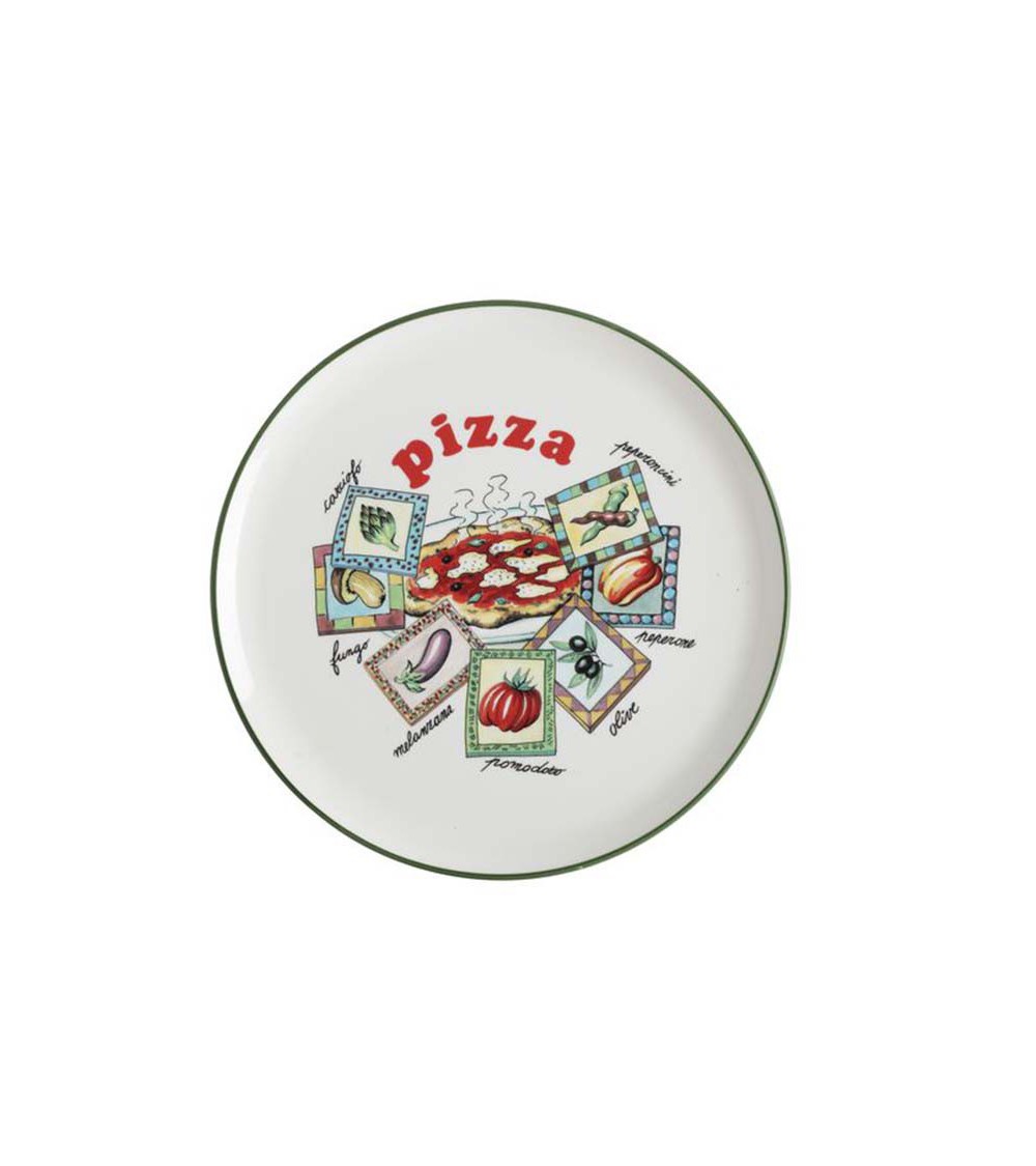 Piatto pizza in ceramica cm 32 con verdure