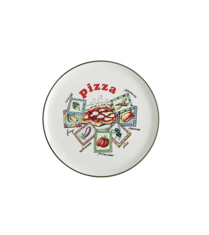 Piatto pizza in ceramica cm 32 con verdure
