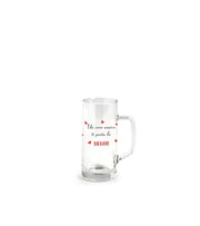 Bicchiere birra con manico 40 cl con scritta un vero amico ti porta la birra