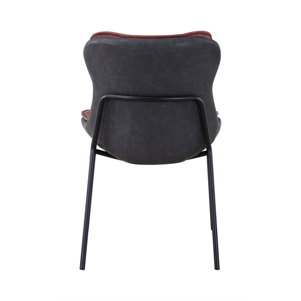 Sedia di design Brady in ecopelle marrone e grigio
