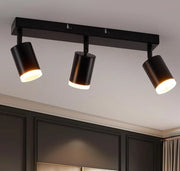Lampada da soffitto 3 punti giratoria nera metallo GU10 moderna - Per cucina, ingresso, soggiorno, camera da letto