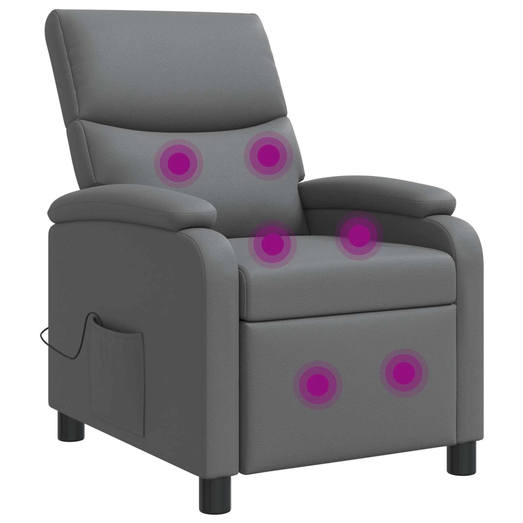 Poltrona Massaggiante Grigio Similpelle 42035004