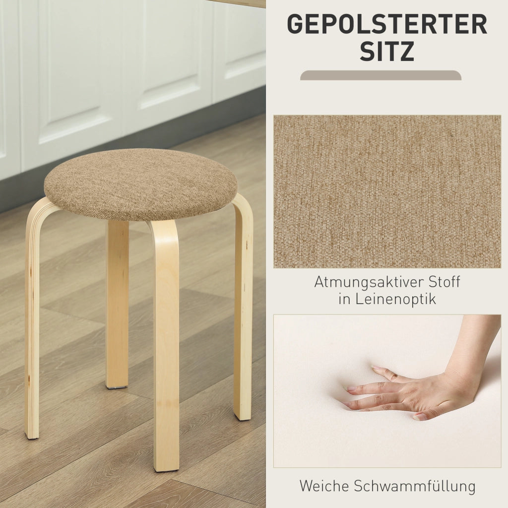 Poltrona imbottita ¨C Zephmum ¨C Khaki, gambe in legno, 4 pezzi