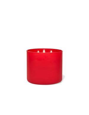 Candela profumata 3 stoppini rosso cera di soia essenza rossa/vetro