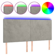 Testiera | Testata a LED Grigio Chiaro 180x5x118/128 cm in Velluto