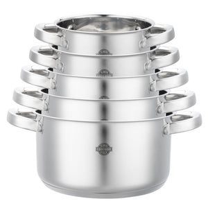 Set 5 Casseruole Divinox in Alluminio – Misure 12/14/16/18/20 cm