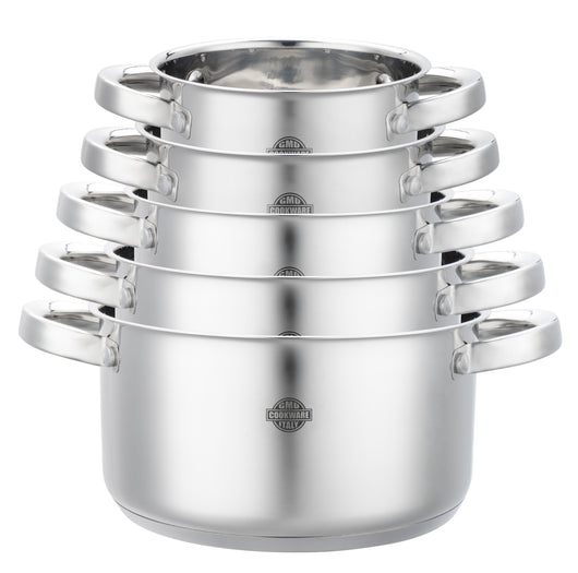 Set 5 Casseruole Divinox in Alluminio – Misure 12/14/16/18/20 cm