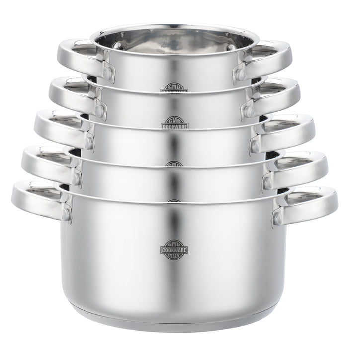 Set 5 Casseruole Divinox in Alluminio – Misure 12/14/16/18/20 cm