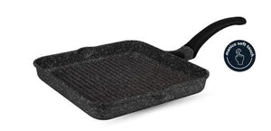 Grill Bistecchiera Quadrata 28x28 cm per Induzione con Manico Soft Touch