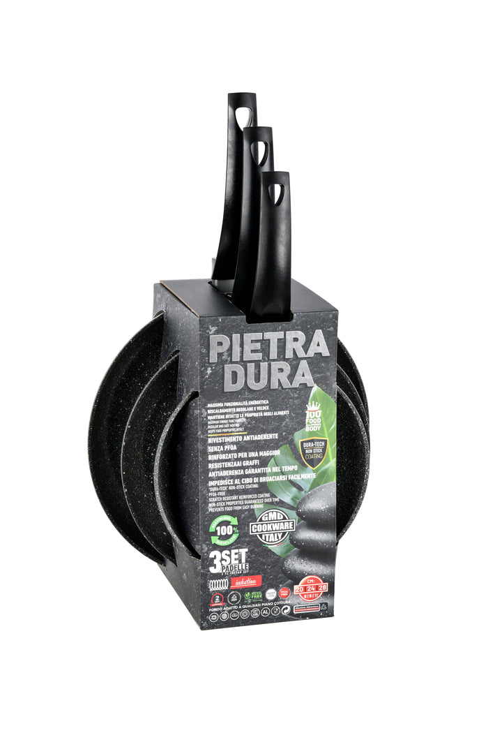 Set 2 Padelle Antiaderenti Rinforzate 22 cm + 26 cm