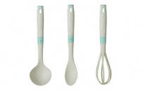 Set tre pezzi mestolo cucchiaio e frusta colore grigio