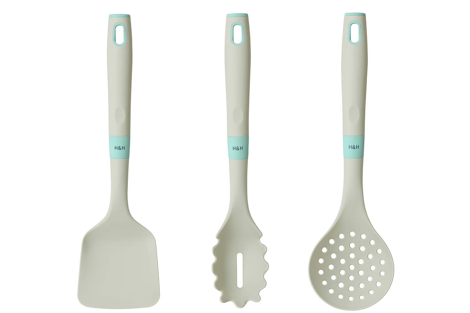 Set tre pezzi spatola servispaghetti e cucchiaio forato