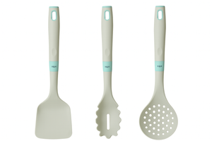 Set tre pezzi spatola servispaghetti e cucchiaio forato