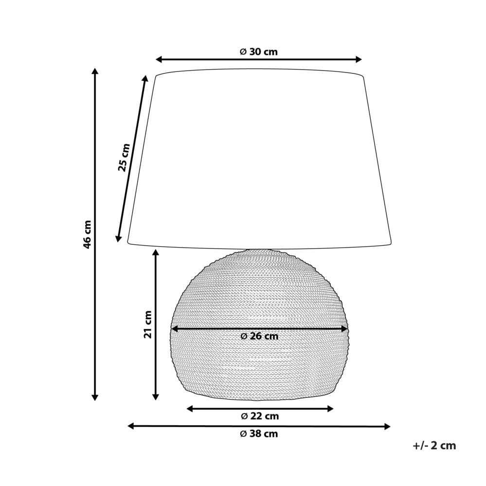 Lampada da tavolo in corda di paglia intrecciata con tessuto naturale stile naturale