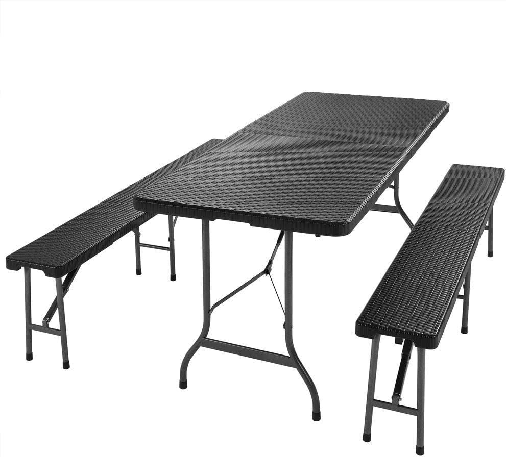 Set Mobili da Birreria 180 cm Pieghevole 2x Panca da Sagra 1x tavolo XL Set Outdoor Campeggio Interno Esterno