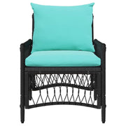 Sedia da Giardino | Sedie da Esterno con cuscino Nero 73 x 61 x 77 cm polyrattan