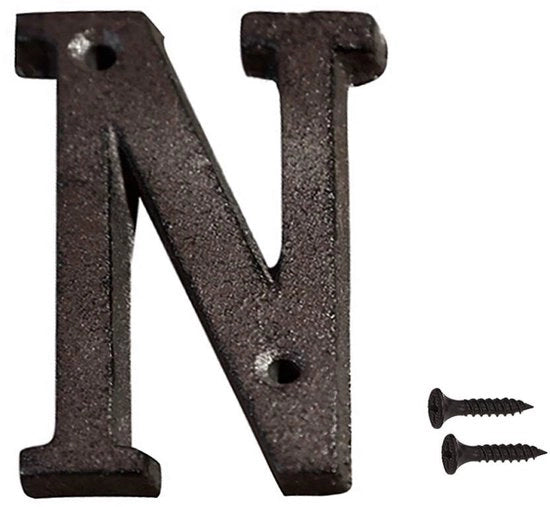 Huisnummer in Gietijzer 7,5cm - Nero - Materiale Duraturo - Facile da Installare - Adatto per l'Uso Residenziale - Qualità Premium - Etichetta di Indirizzo